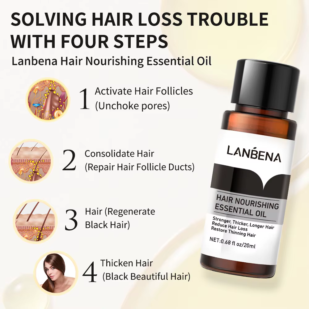 LANBENA huile essentielle nourrissante pour cheveux traitement Anti-perte