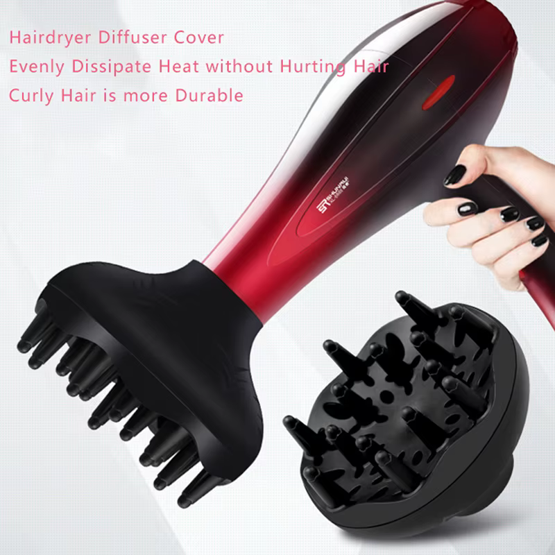 Diffuseur de cheveux bouclés professionnel, sèche-cheveux, souffleur de coiffure universel, outil de salon de coiffure noir, 1PC