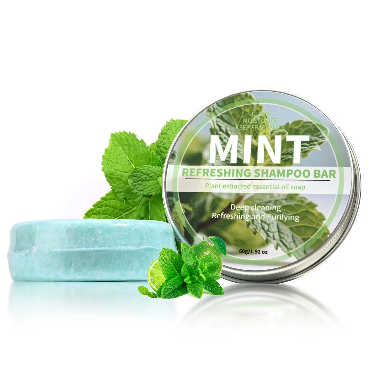 Barre de savon shampoing frais à la menthe