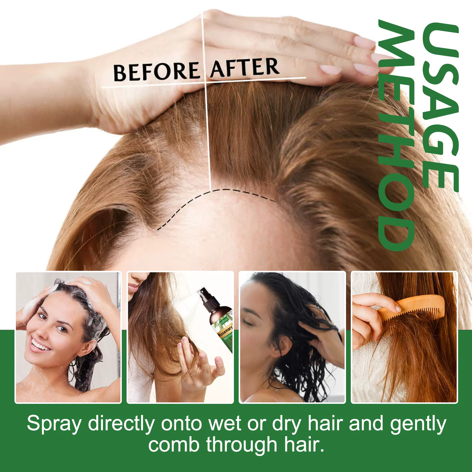 Spray nourrissant au romarin pour cheveux