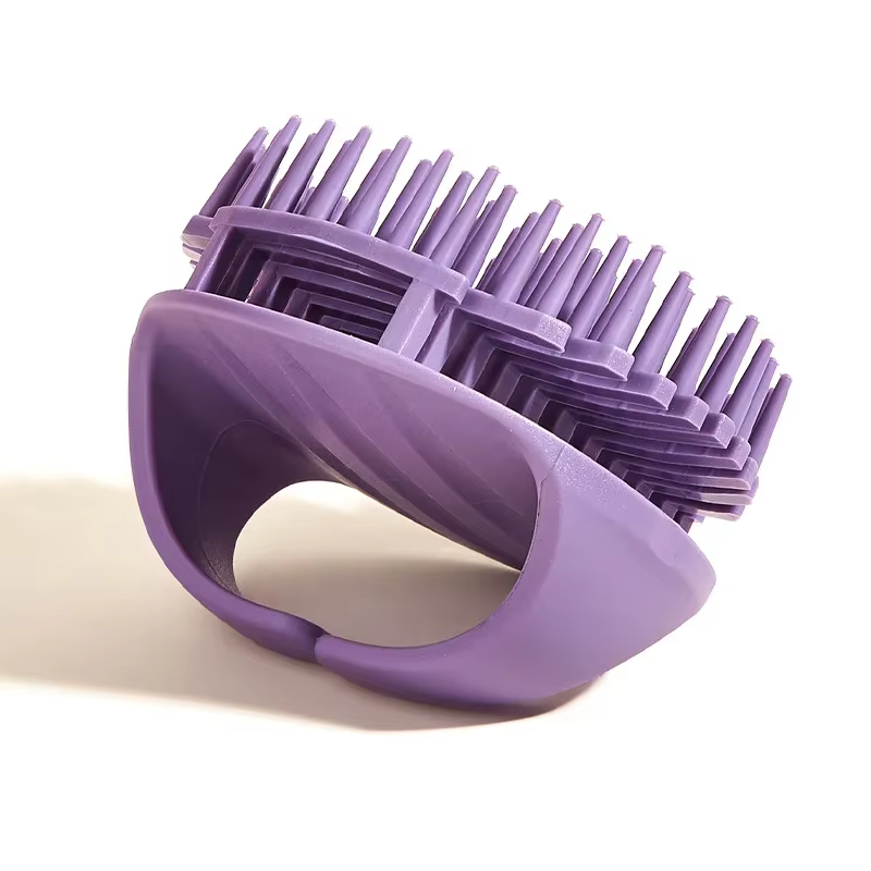 Brosse de massage en silicone pour cuir chevelu et corps