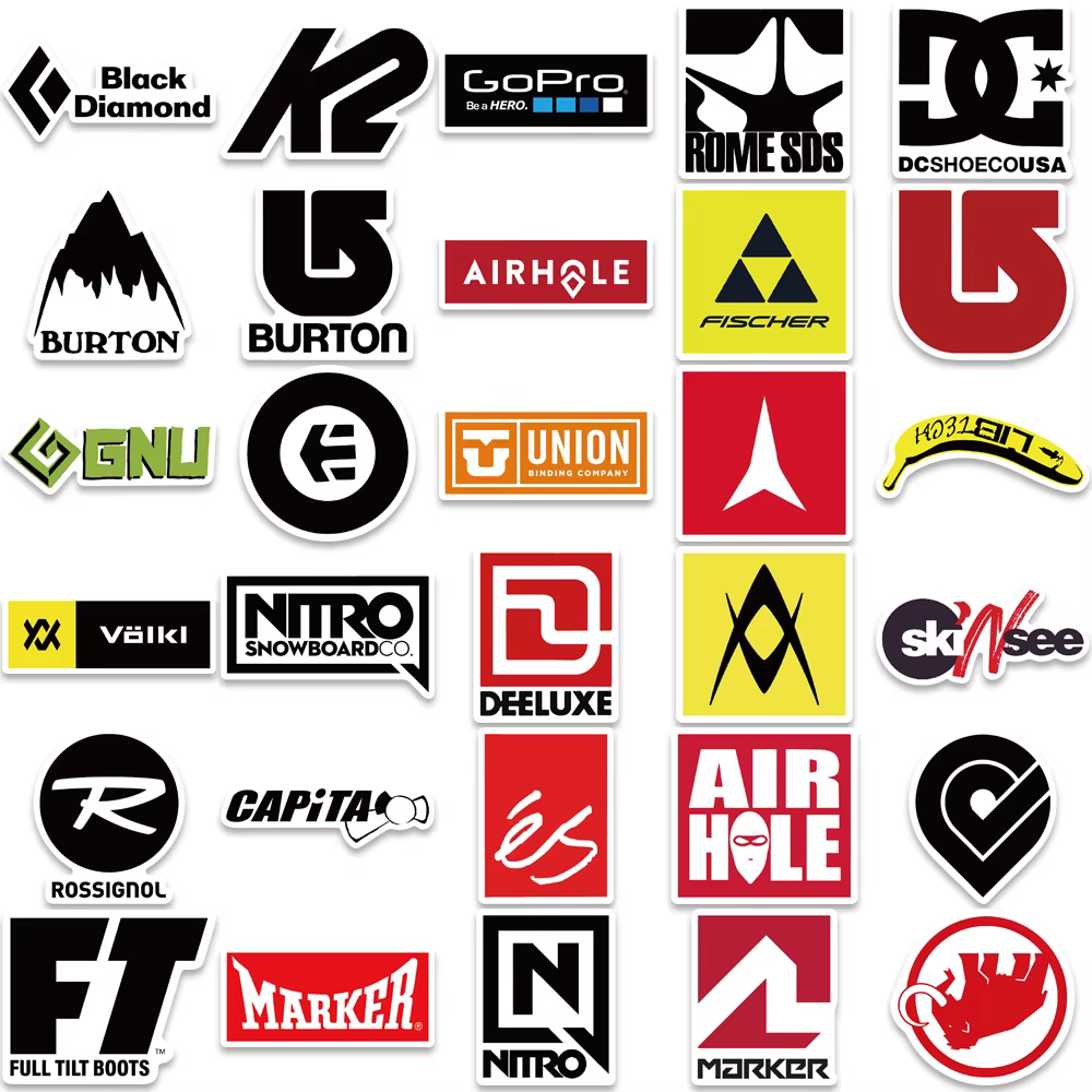 Autocollant avec Logo de marque pour ski, Skateboard, guitare, ordinateur portable, vélo, jouets pour enfants, 60 pièces