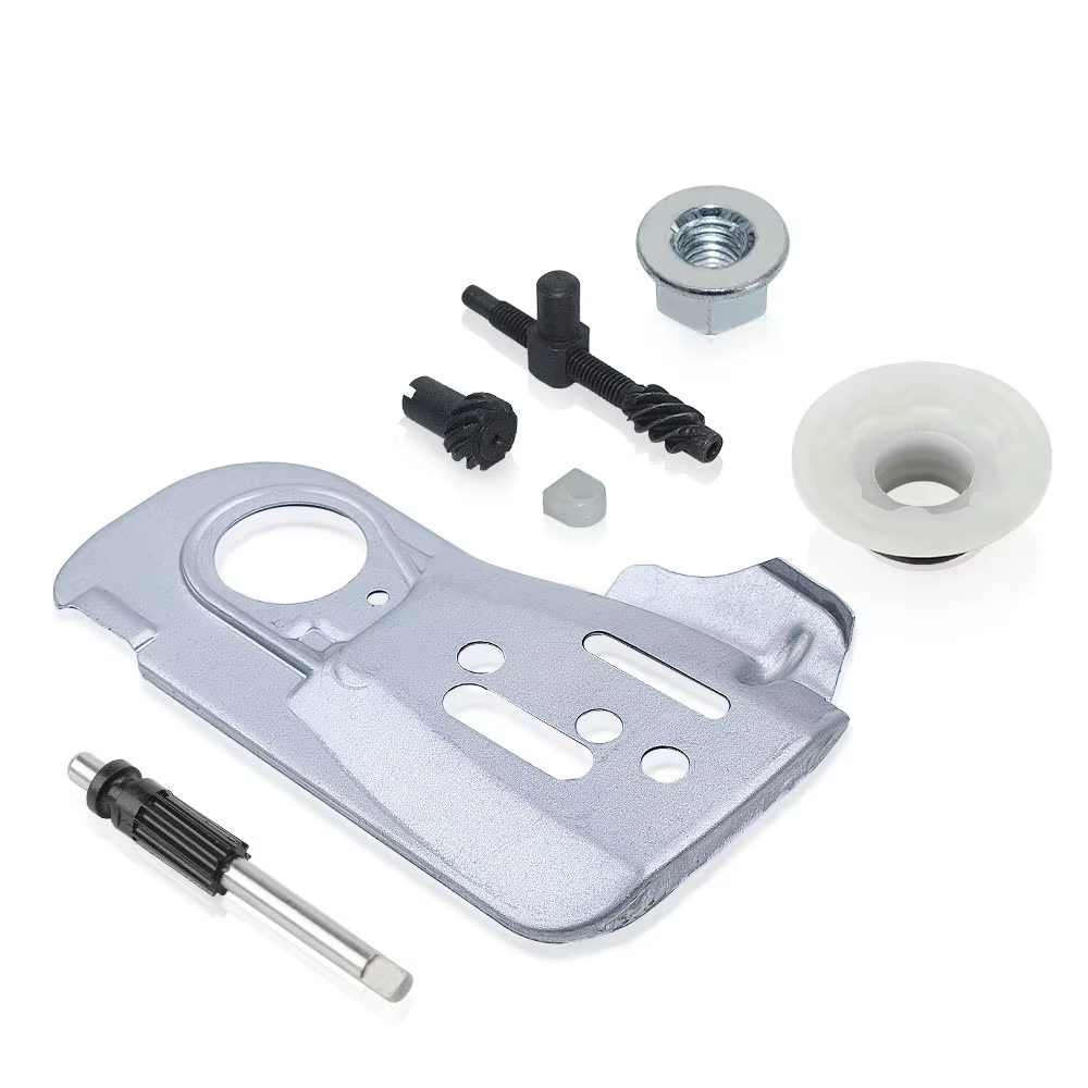 Plaque de barre de guidage de chaîne pour Husqvarna 445 450 445E 450E, pompe à huile, ajusteur d'engrenage à vis sans fin, Kit d'écrou de tendeur, tronçonneuse 544094001