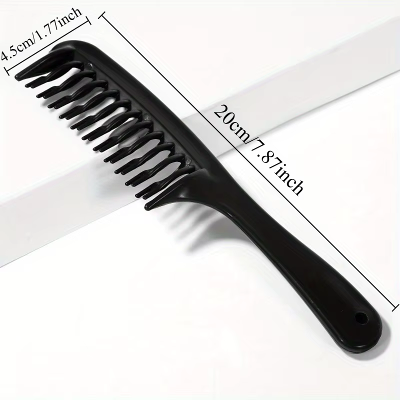 Peigne démêlant à double rangée de dents larges avec manche pour cheveux longs
