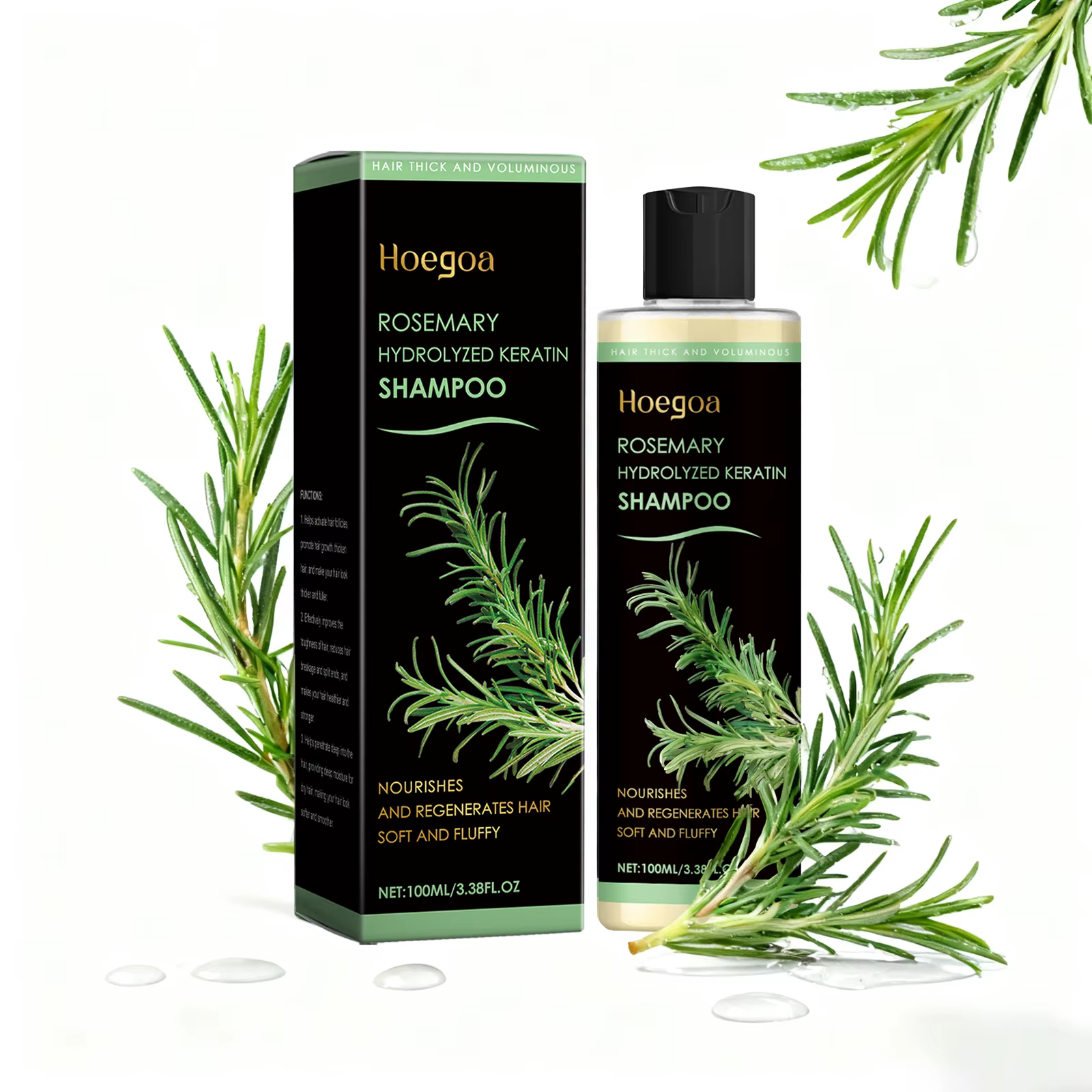 Shampoing pour la croissance des cheveux à l'huile de romarin