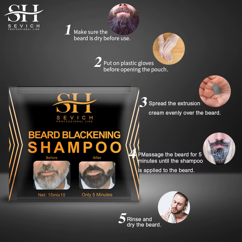 5-20 pièces teinture pour cheveux naturels shampooing pour barbe noire peinture