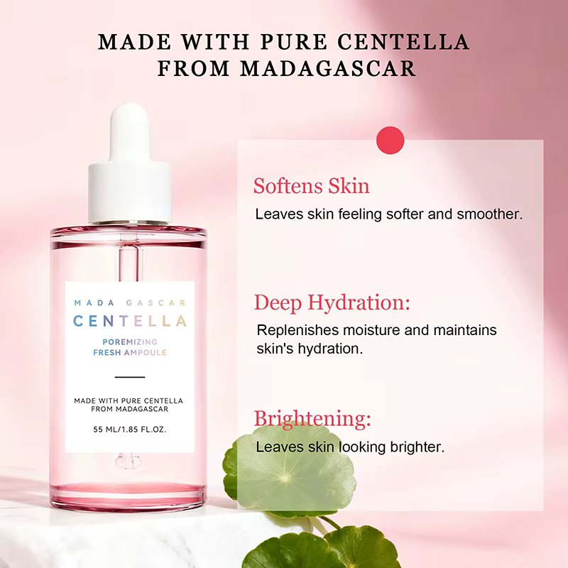 Sérum hydratant pour le visage à la Centella Asiatica 55ml, éclaircit, raffermit la peau, répare la peau sensible, améliore l'élasticité de la peau, soin quotidien
