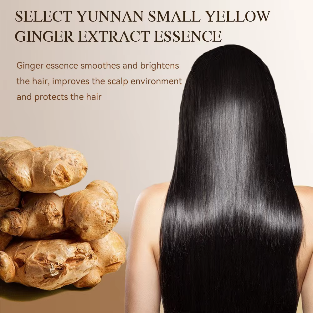 Shampoing à l'huile essentielle de gingembre pour la croissance des cheveux