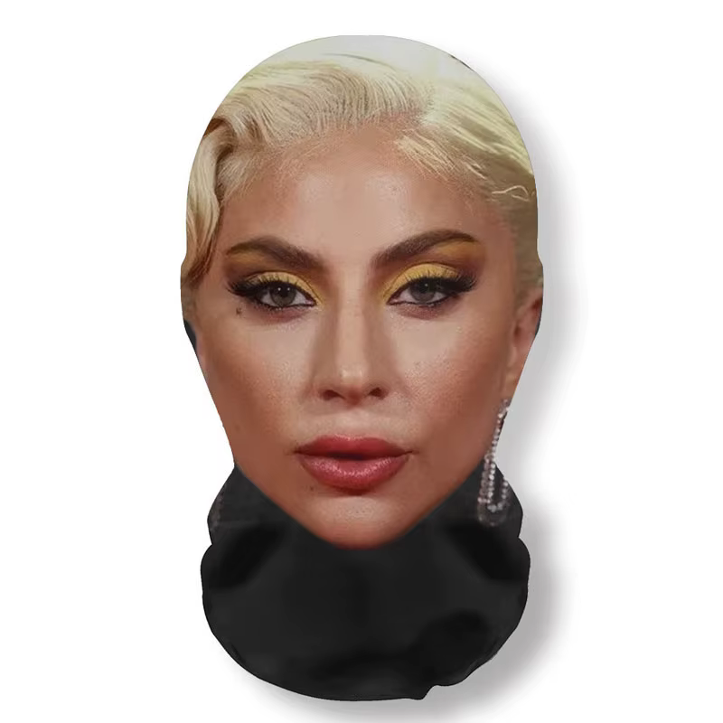 Masque drôle imprimé en 3D, Cosplay Pop Singer Lady gaga, masques complets en maille élastique respirante, cagoule, couvre-chef, accessoires pour fans