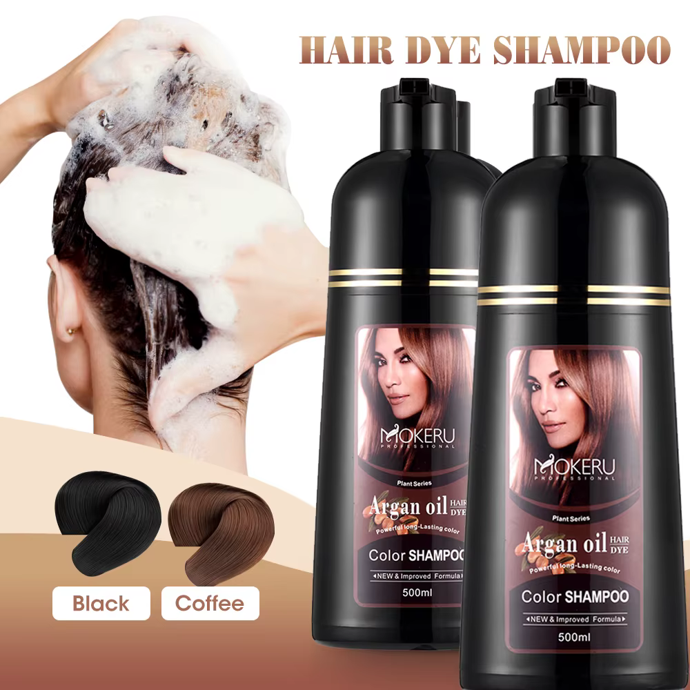 Mokeru-Shampoing à l'huile d'argan à coloration rapide naturelle