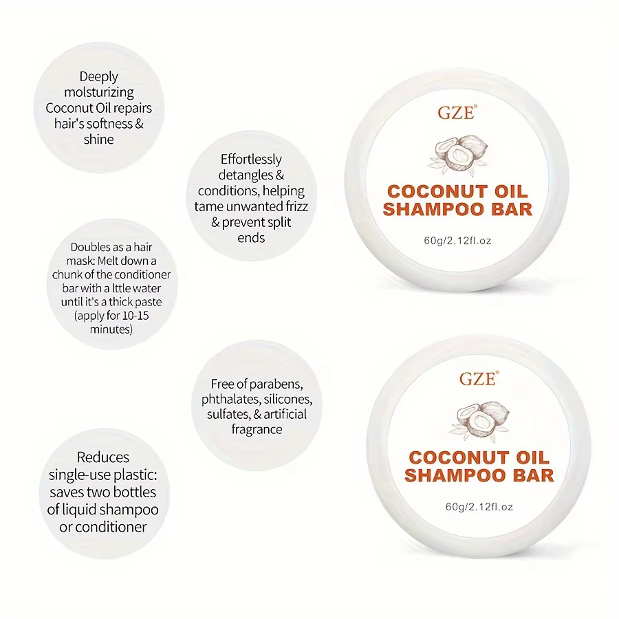 Barre de shampoing à l'huile de coco GZE
