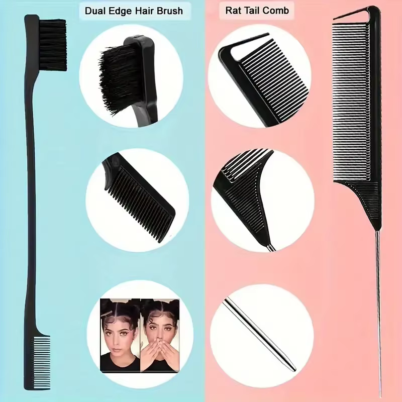 Kit de coiffure 11 pièces pour femmes : peigne à dents larges