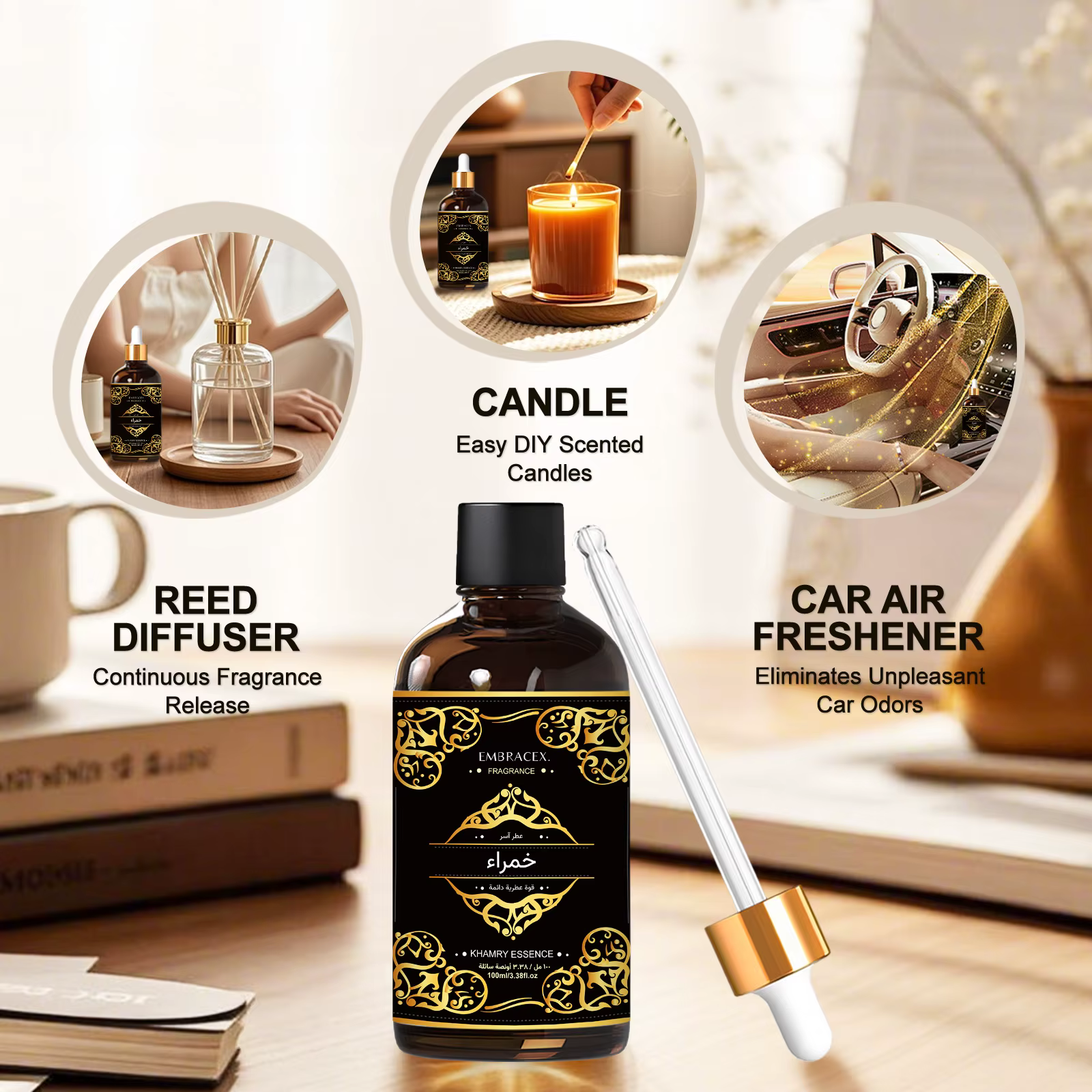 Huile Essentielle Hydratante Khamry Essence 100ml - Cadeaux Aïd al-Fitr - Huiles Parfumées Arabes