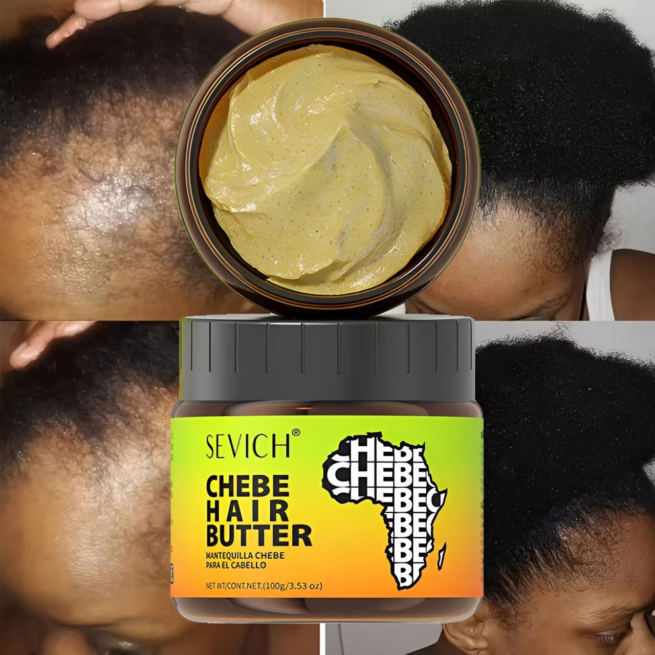 Masque capillaire 100% pur et biologique africain au beurre de Chebe