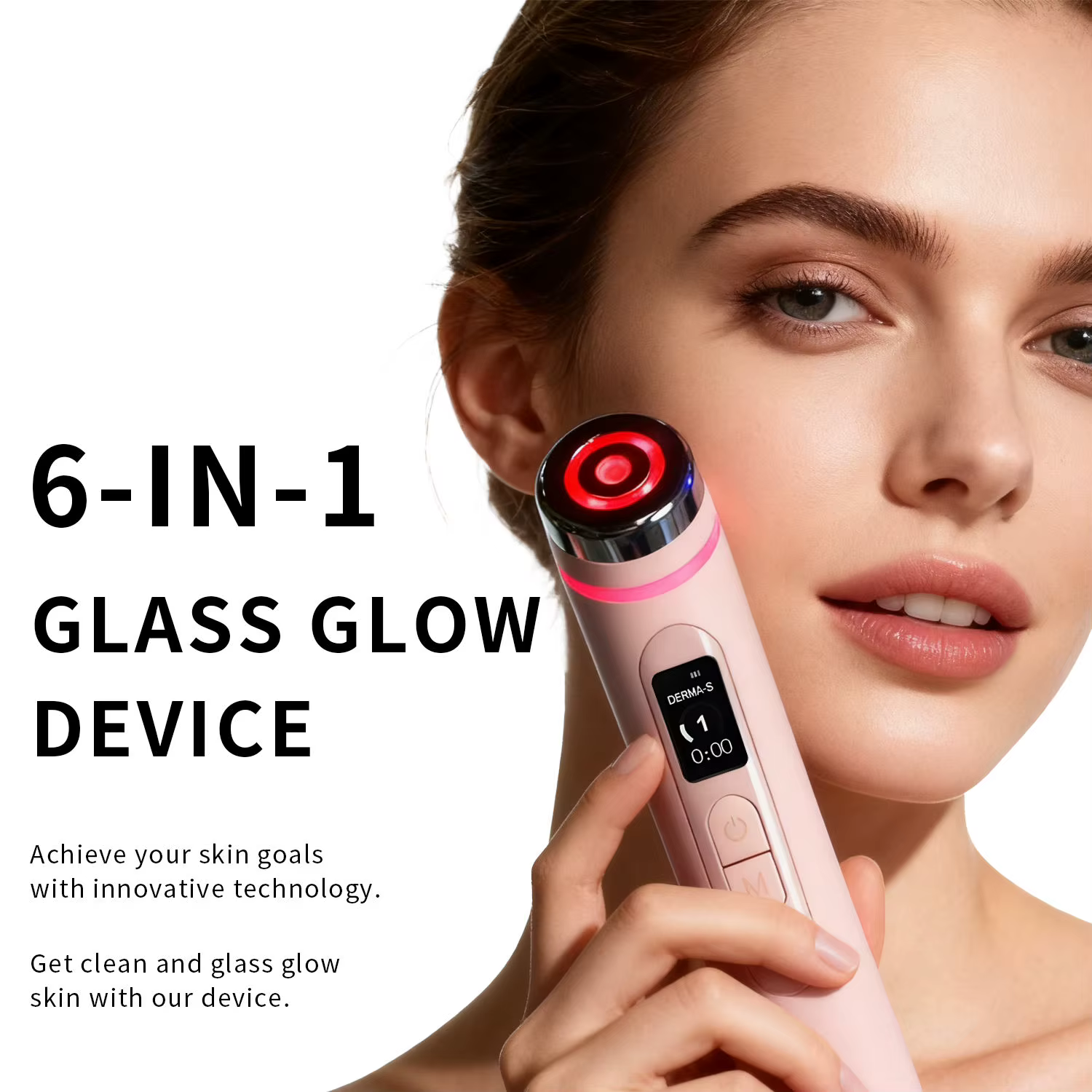 Appareil de beauté pour le massage facial et le raffermissement de la peau avec lumière LED
