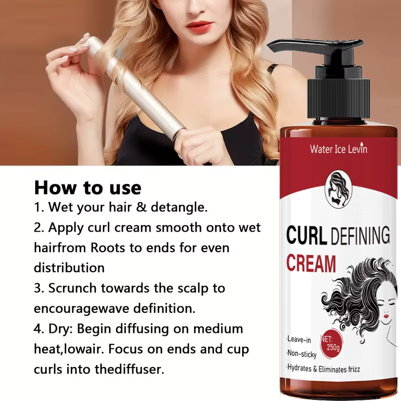 Crème coiffante pour cheveux bouclés - Crème coiffante sans lavage