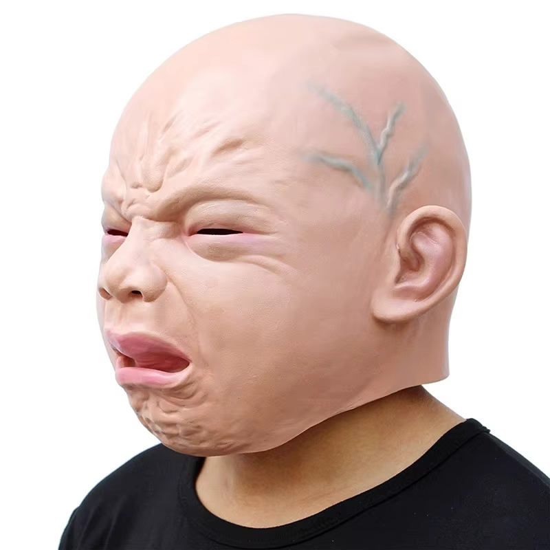 Masque Déchiré d'Horreur Sanglante d'Halloween, Crâne Double Couche en Latex, Accessoires de ixde Cosplay Effrayant, Décoration de ix