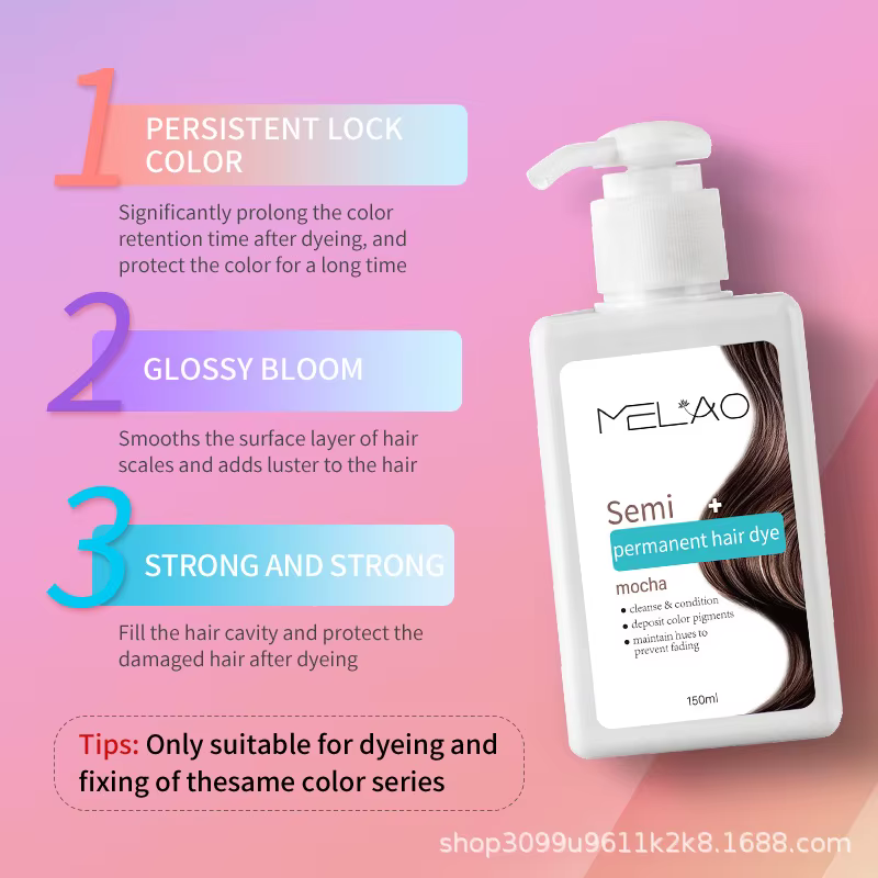 MELAO Après-shampoing et shampoing déposant de couleur 3 en 1 – Teinture capillaire naturelle à base de plantes pour