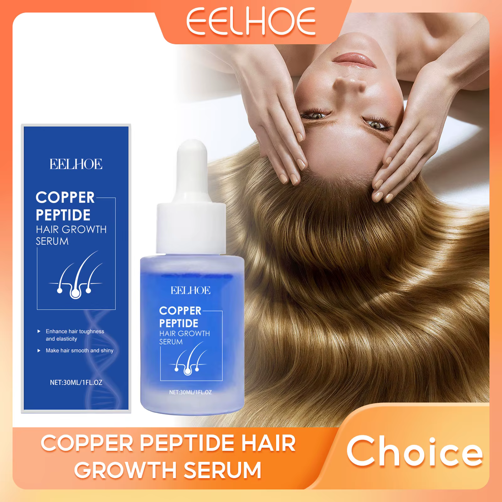 EELBathroom-Sérum E Peptide de cuivre bleu pour la croissance des cheveux