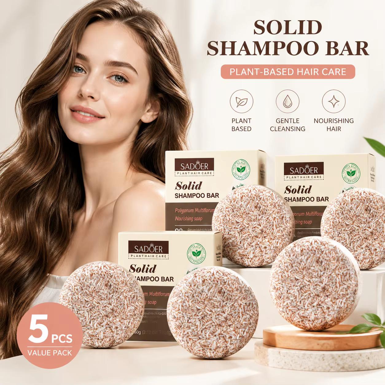 Barre de shampoing Polygonum, savon biologique pour le nettoyage en profondeur des cheveux, contrôle du sébum, renforce les racines des cheveux, shampoing pour soins capillaires, 1 à 5 pièces