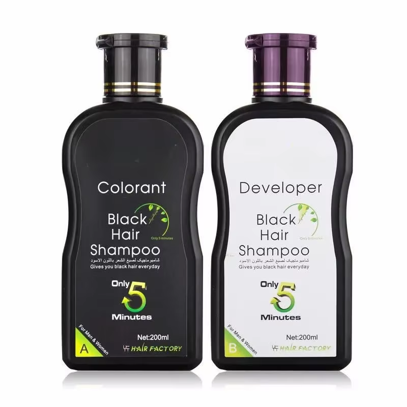 Dexe-Shampooing colorant pour cheveux noirs, coloration naturelle des cheveux, restauration rapide des cheveux noirs, turnant et traitement, 10 minutes