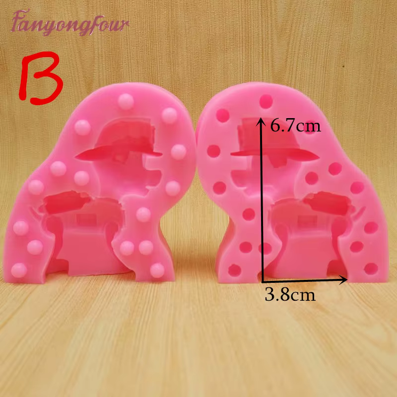 Moule à gâteaux 3D en silicone, pour chien, décoré avec des bonbons, du chocolat et des bougies